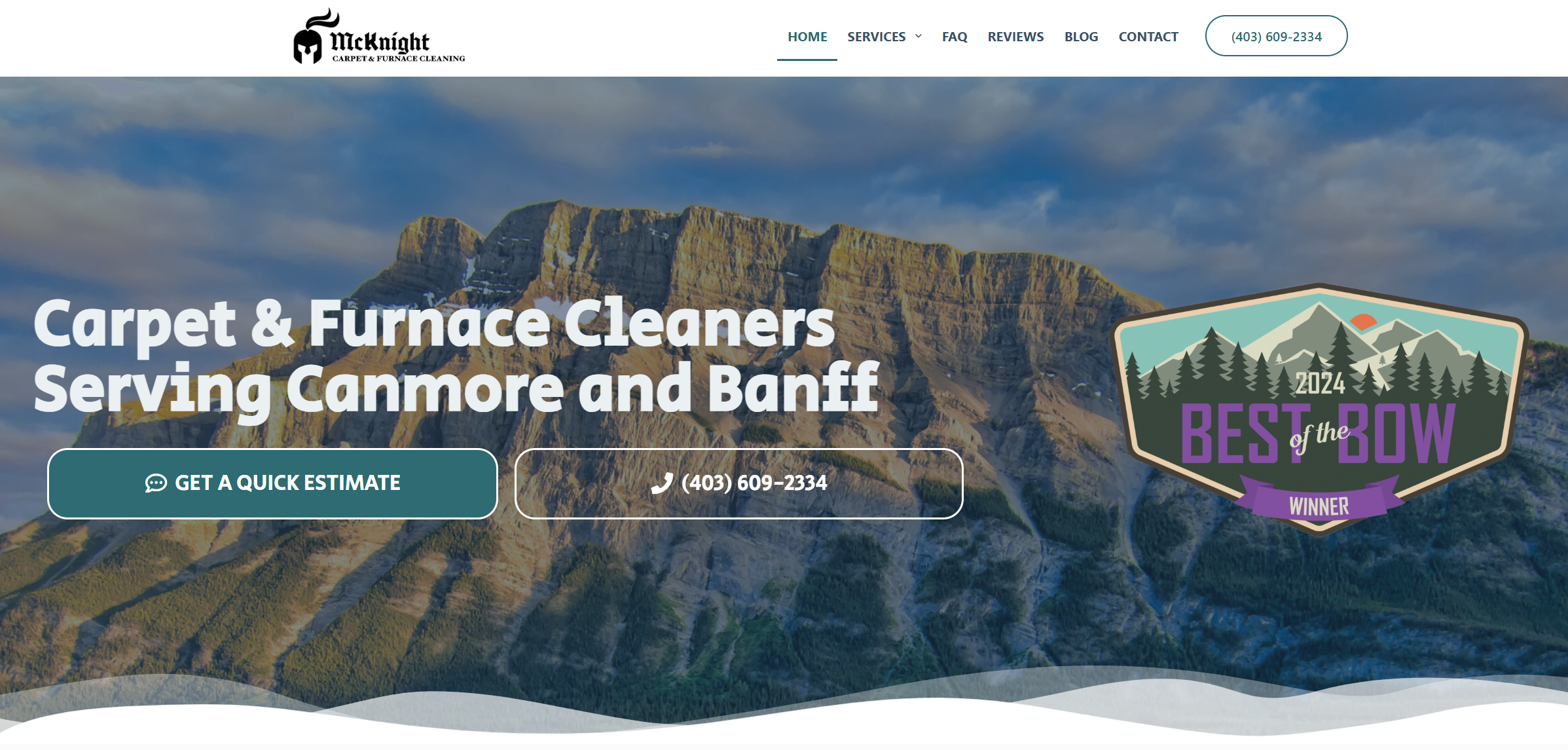 Red Deer web design for McKnight Cleaning