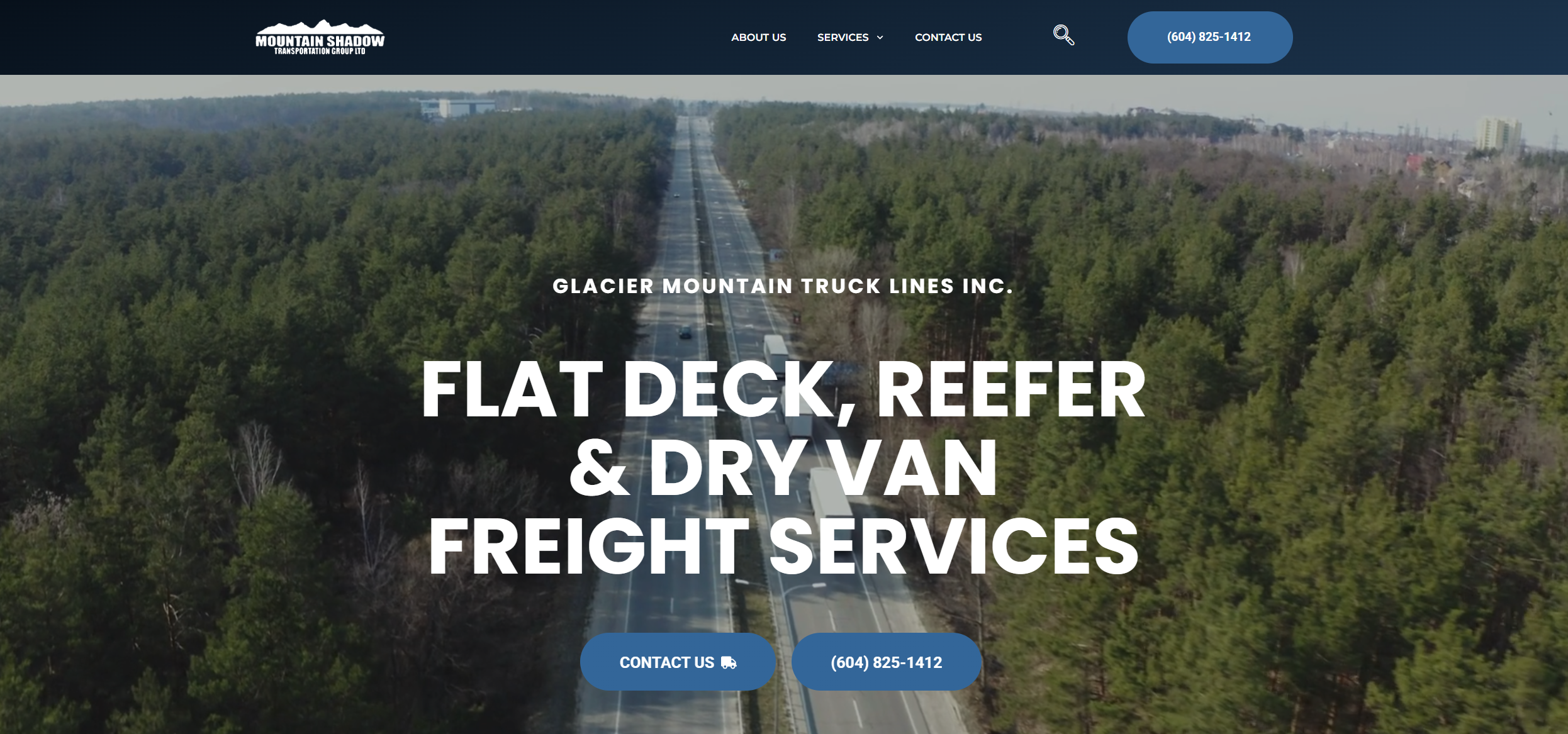 Red Deer Website design for mountain shadow transport